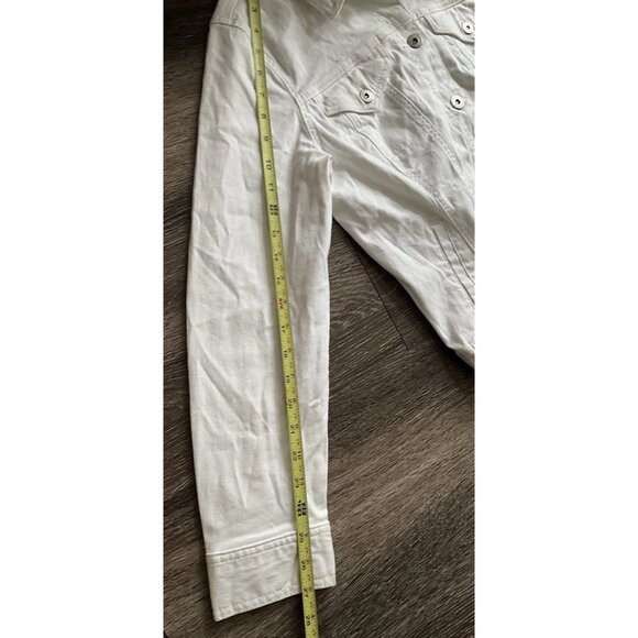 Style & Co White Jean Jacket Button Up Women’s Size Large - Picture 7 of 13